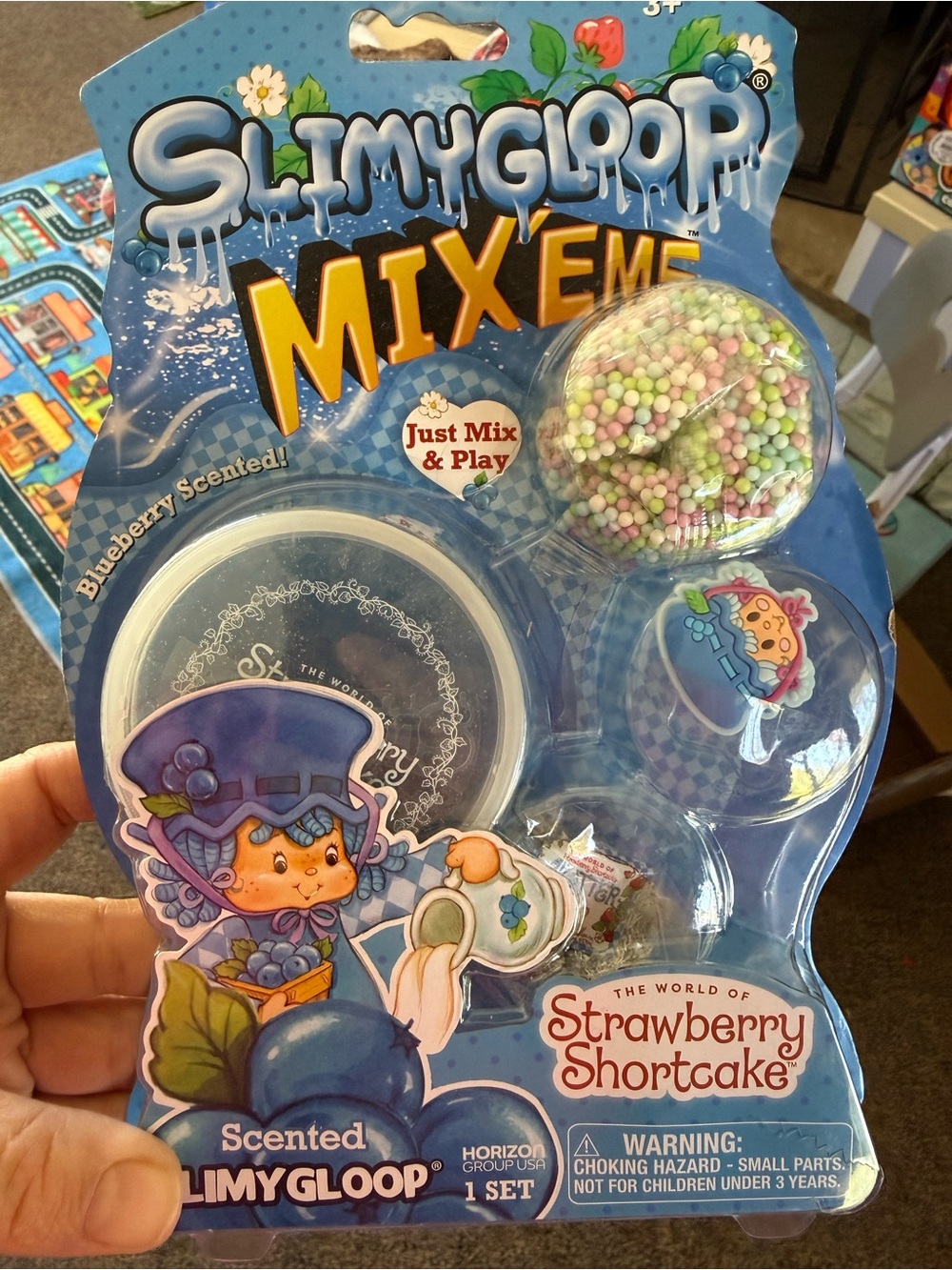 SlimyGloop Mix 'Ems- Strawberry Shortcake- Scented Gloop- Blueberry